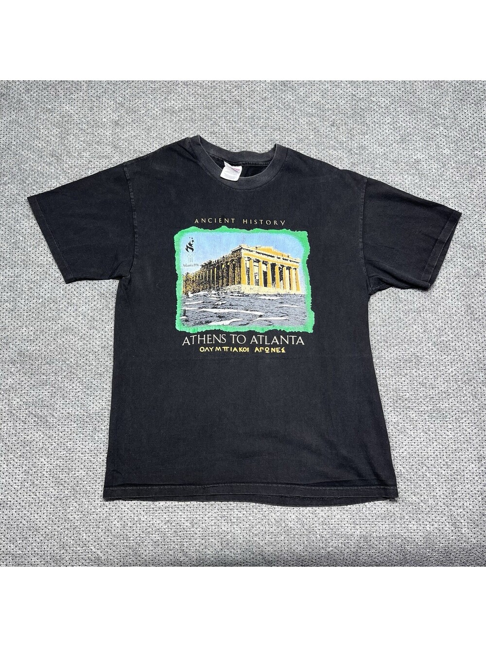 Vintage 1996 Atlanta Olympic Summer Games Ancient History T-Shirt Large RARE MEN